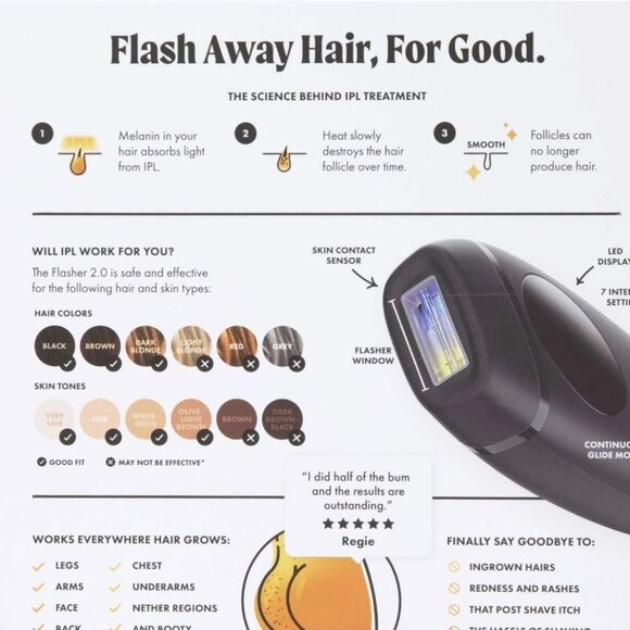 Nood The Flasher 2.0 Hair Removal IPL Device- Black - Picture 8 of 15